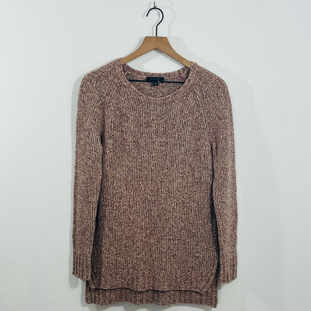 Ann Taylor Pullover Speckled Colorful Knit Sweater High Low Shape Wool Mix Sz M